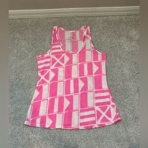 Mahi Gold Bright Pink Flag Tank Top, size Small